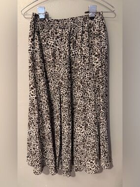 A New Day Leopard Print Midi Skirt